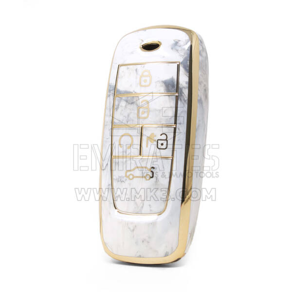 غطاء نانو رخام عالي الجودة لمفتاح ريموت ترومتشي 5 ازرار لون ابيض CQ-B12J