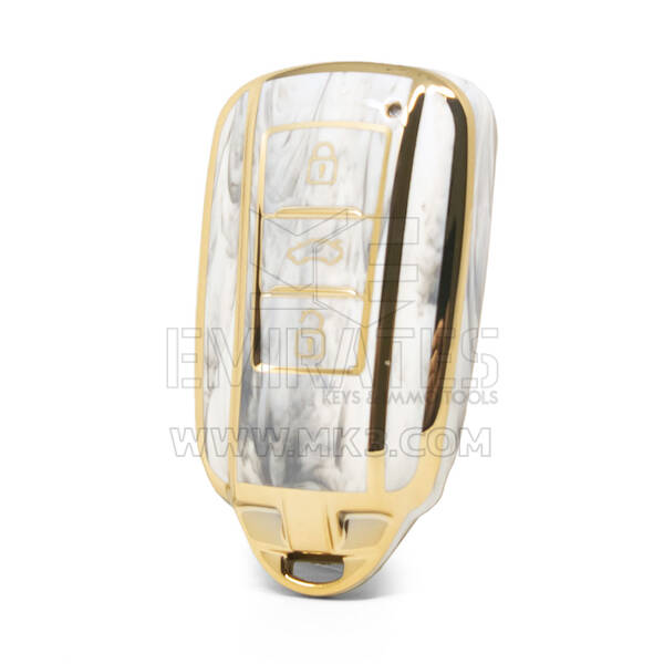 غطاء نانو رخام عالي الجودة لمفتاح ريموت دونج فينج 3 ازرار لون ابيض DF-D12J