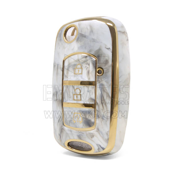 غطاء نانو رخام عالي الجودة لمفتاح ريموت دونج فينج فليب 3 ازرار لون ابيض DF-E12J