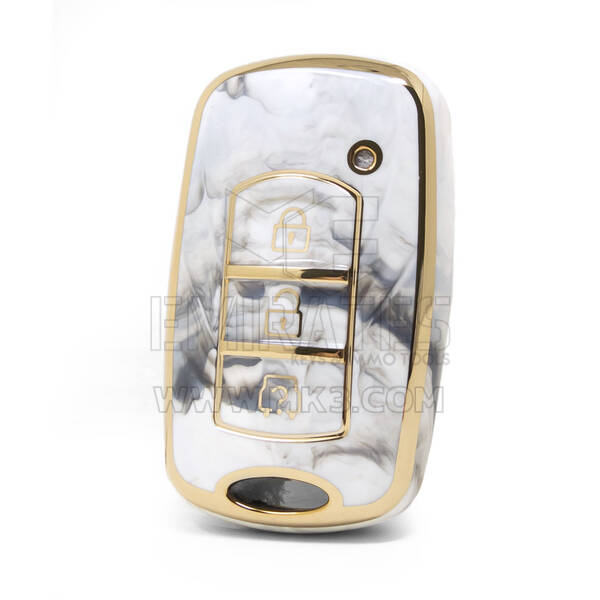 غطاء نانو رخام عالي الجودة لمفتاح ريموت دونج فينج 3 ازرار لون ابيض DF-F12J