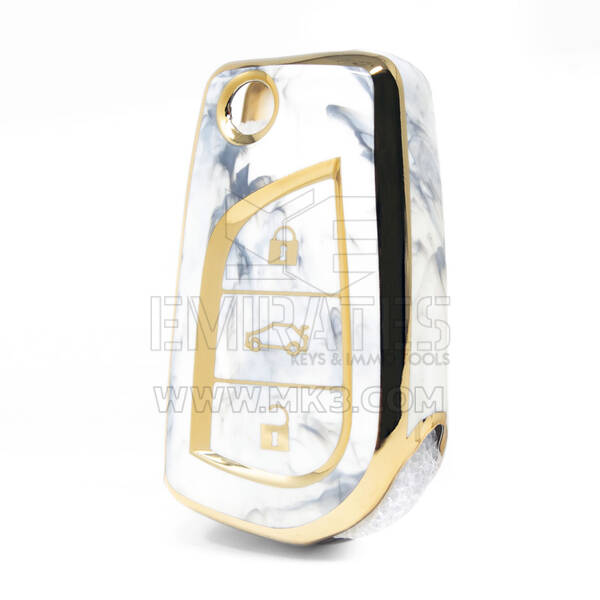 Capa de mármore nano de alta qualidade para Toyota Flip Remote Key 3 botões cor branca TYT-C12J3
