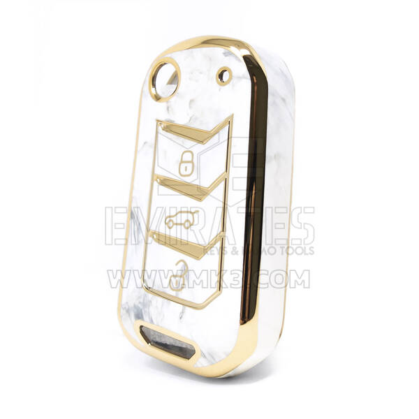 غطاء نانو رخام عالي الجودة لمفتاح ريموت ماهيندرا 3 ازرار لون ابيض MHD-A12J