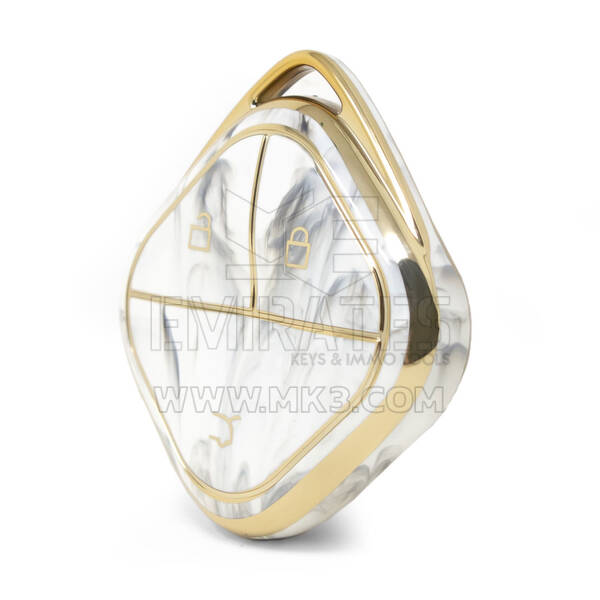 غطاء نانو رخام عالي الجودة لمفتاح ريموت ولينغ 3 ازرار لون ابيض WL-E12J