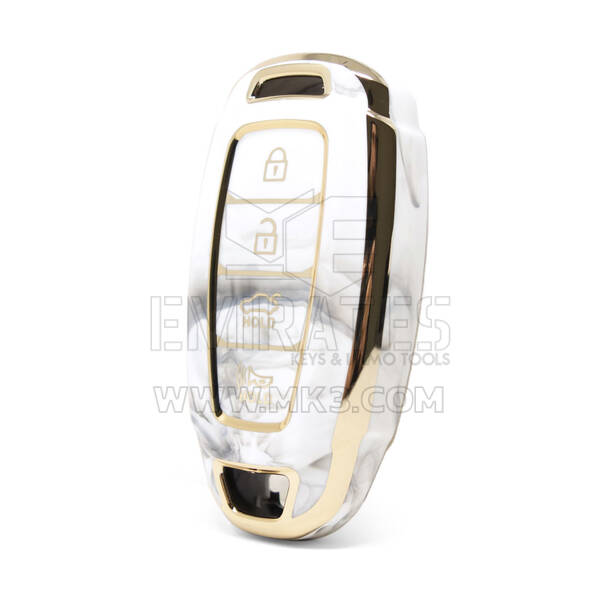 Cover in marmo Nano di alta qualità per chiave remota Hyundai 4 pulsanti colore bianco HY-D12J4A