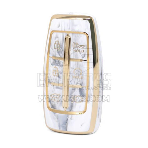 Nano couvercle en marbre de haute qualité pour clé télécommande Genesis Hyundai, 6 boutons, couleur blanche HY-I12J6A
