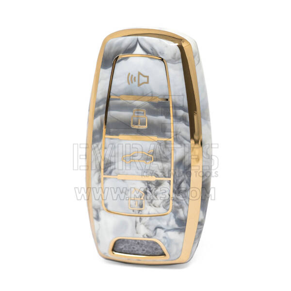 غطاء نانو رخام عالي الجودة لمفتاح ريموت الجدار العظيم 4 ازرار لون ابيض GW-B12J4