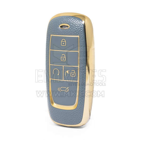 غطاء نانو جلد ذهبي عالي الجودة لمفتاح ريموت ترومتشي 5 ازرار لون رمادي CQ-B13J