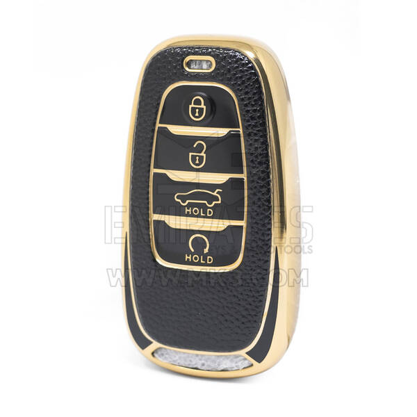 غطاء نانو جلد ذهبي عالي الجودة لمفتاح ريموت هونج تشي 4 أزرار لون أسود HQ-B13J