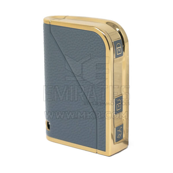 غطاء نانو جلد ذهبي عالي الجودة لمفتاح ريموت لينك اند كو 3 ازرار لون رمادي LC-B13J