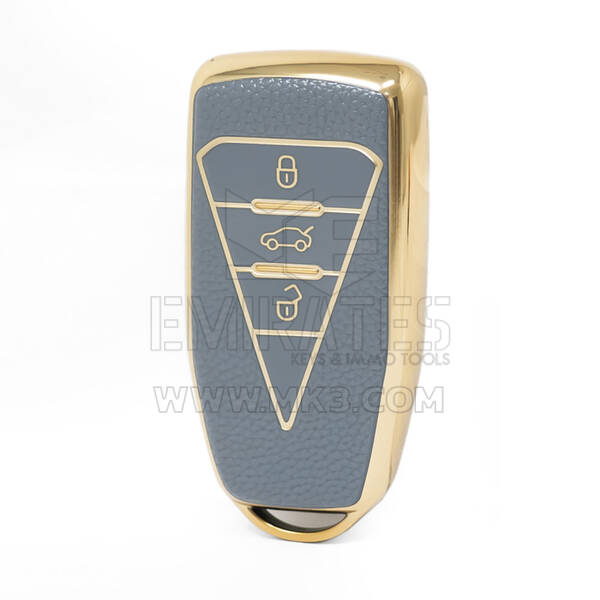 غطاء نانو جلد ذهبي عالي الجودة لمفتاح ريموت فينوسيا 3 ازرار لون رمادي VNC-B13J