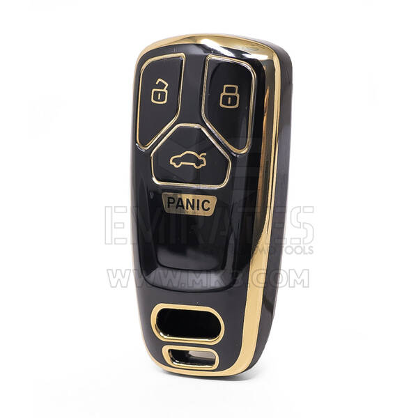 Nano High Quality Cover For Audi Remote Key 4 Button Black Color Audi-B11J4