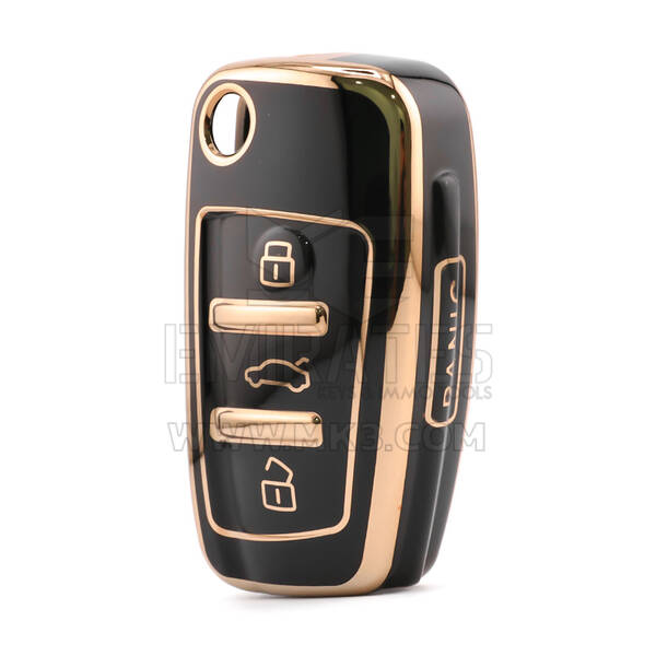 Nano High Quality Cover For Audi Remote Key 4 Button Black Color Audi-C11J4