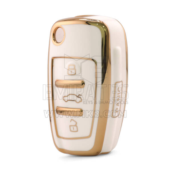 Nano High Quality Cover For Audi Remote Key 4 Button White Color Audi-C11J4