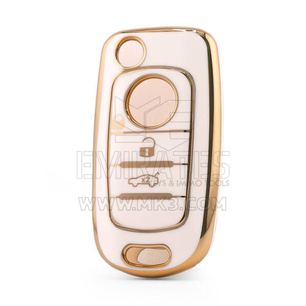 Nano High Quality Cover For Fiat Remote Key 3 Button White Color FIAT-C11J3B