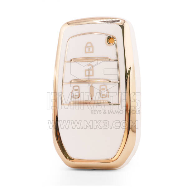 Capa Nano de alta qualidade para chave remota Toyota 4 botões cor branca TYT-A11J4BH