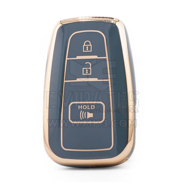 Capa Nano de alta qualidade para chave remota Toyota 3 botões cor cinza TYT-B11J3B