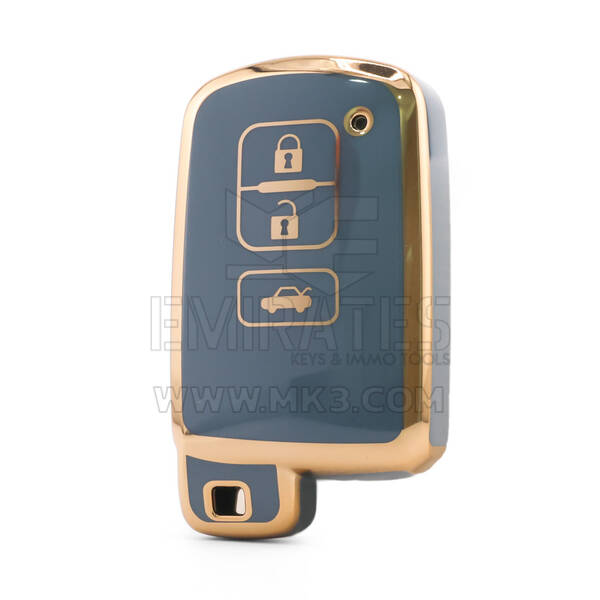 Capa Nano de alta qualidade para chave remota Toyota 3 botões cor cinza TYT-D11J3A