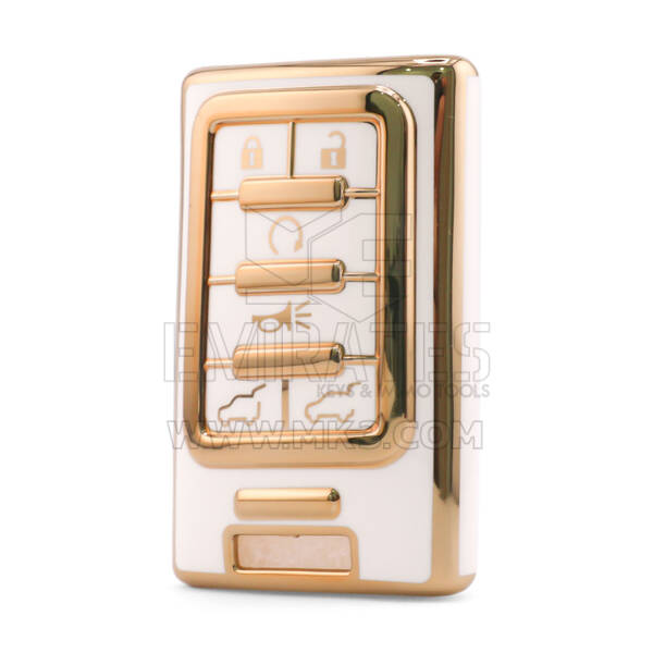 Nano High Quality Cover For Cadillac Remote Key 6 Button White Color CDLC-C11J6