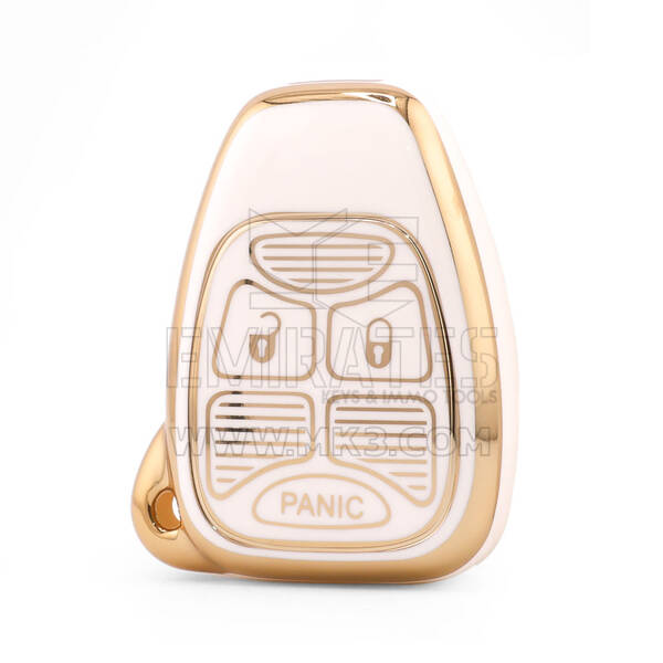 Capa Nano de Alta Qualidade para Chave Remota Chrysler 3 Botões Cor Branca CRSL-A11J3A