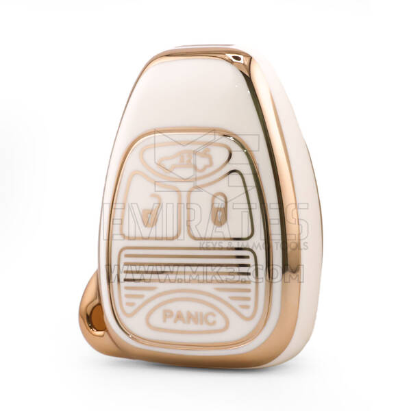 Capa Nano de Alta Qualidade para Chave Remota Chrysler 4 Botões Cor Branca CRSL-A11J4