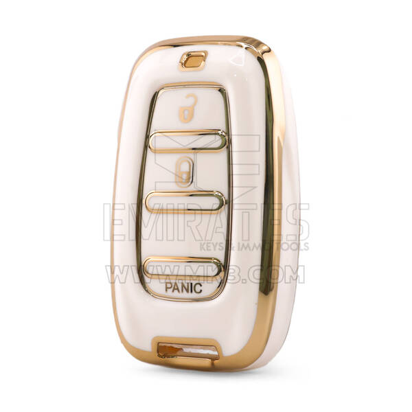 Capa Nano de Alta Qualidade para Chave Remota Chrysler 3 Botões Cor Branca CRSL-B11J3