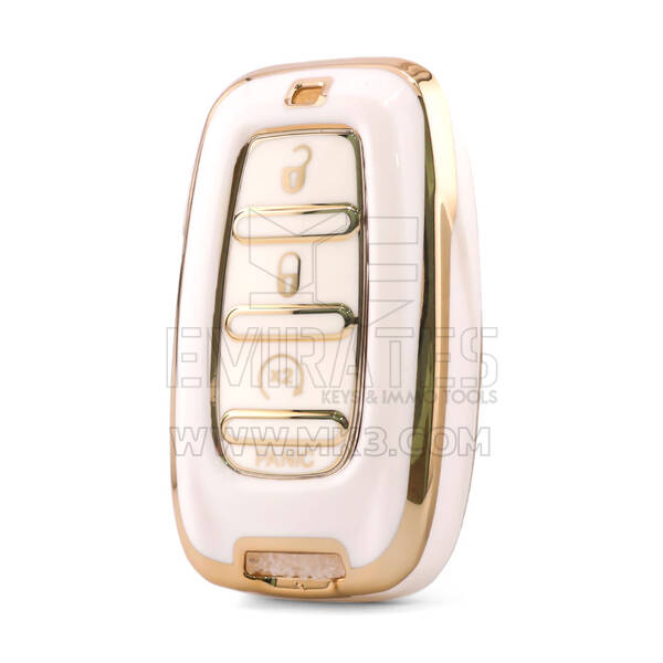 Capa Nano de Alta Qualidade para Chave Remota Chrysler 4 Botões Cor Branca CRSL-B11J4