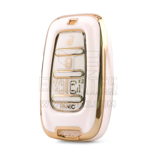 Capa Nano de Alta Qualidade para Chave Remota Chrysler 5 Botões Cor Branca CRSL-B11J5