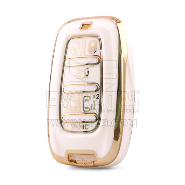 Capa Nano de Alta Qualidade para Chave Remota Chrysler 6 Botões Cor Branca CRSL-B11J6