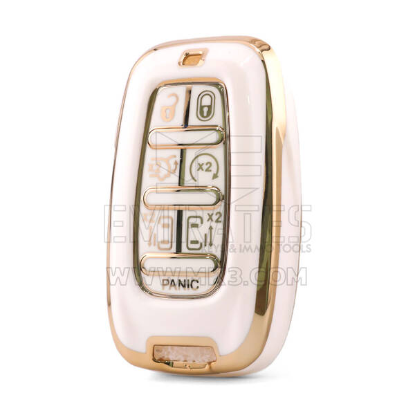 Capa Nano de Alta Qualidade para Chave Remota Chrysler 7 Botões Cor Branca CRSL-B11J7