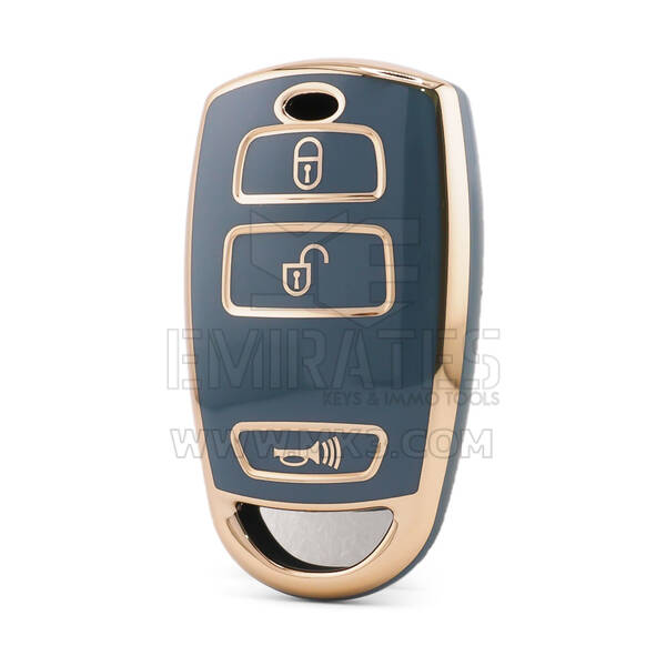 Housse Nano de haute qualité pour clé télécommande Kia 3 boutons couleur grise KIA-Q11J