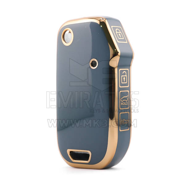 Capa Nano de alta qualidade para chave remota Kia 4 botões cor cinza KIA-T11J4