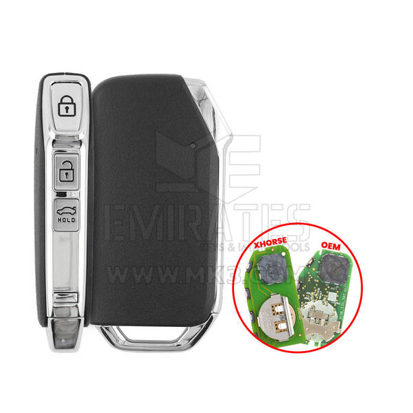 Kia Smart Remote Key Shell 3 Buttons Sedan Trunk for Xhorse Board XZKA82EN And OEM 6A Type
