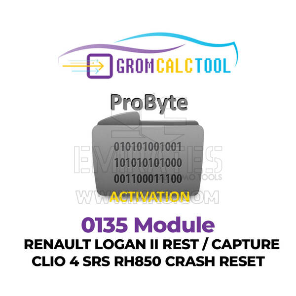 GromCalcTool 0135 Modulo Renault Logan II Riposo / Cattura / Clio 4 SRS RH850 Crash Reset