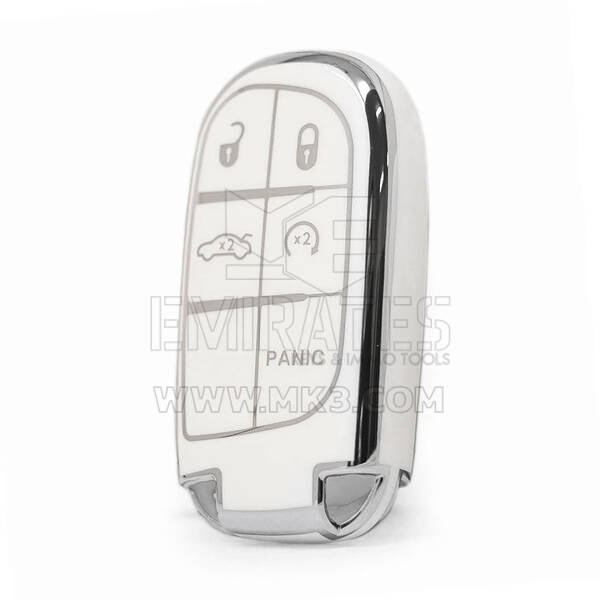 Нано Высококачественный Чехол Для Дистанционного Ключа Jeep 5 Кнопок Белый Цвет Серебряная Рамка Jeep-B11Y5