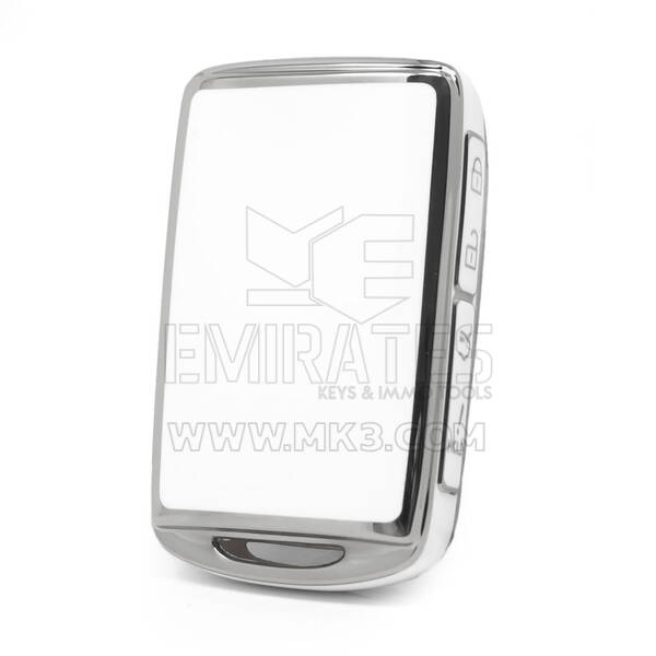 Nano High Quality Cover For Mazda Remote Key 4 Button White Color Silver Frame MZD-B11Y4