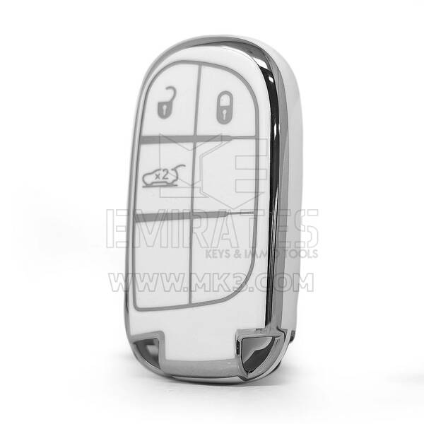 Nano High Quality Cover For Jeep Remote Key 3 Button White Color Silver Frame Jeep-B11Y3