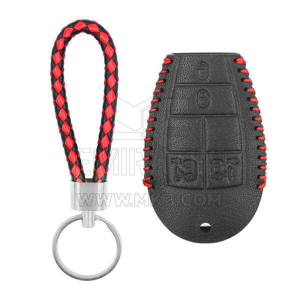 Funda de cuero para llave remota inteligente Jeep 4 + 1 botones JP-Q