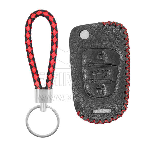 Estojo de couro para Kia Optima Rio Soul Sportage 2010-2011 Flip Remote Key 3 Buttons