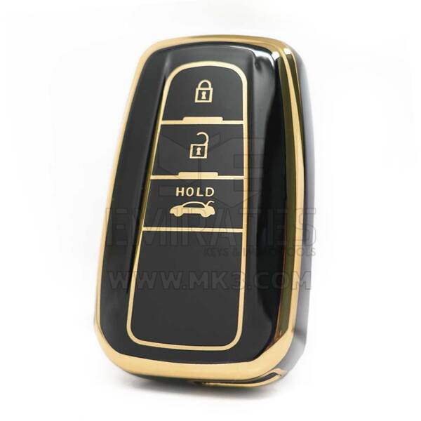 Capa nano de alta qualidade para Toyota RAV4 Corolla chave remota 3 botões cor preta