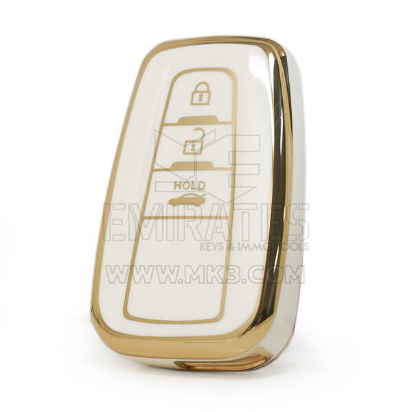 Capa nano de alta qualidade para Toyota RAV4 Corolla chave remota 3 botões cor branca