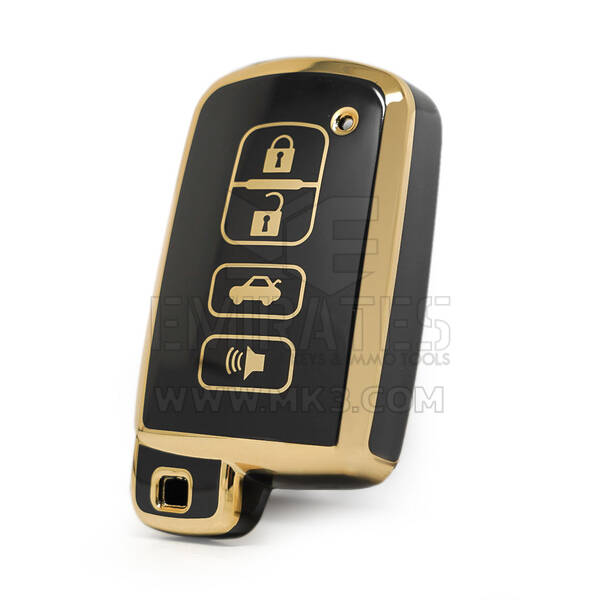 Capa nano de alta qualidade para Toyota Camry 2012-2017 chave remota 3+1 botões cor preta