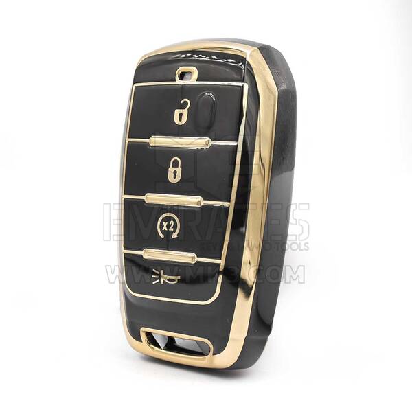 Funda Nano de alta calidad para llave remota Jeep 4 botones Color negro