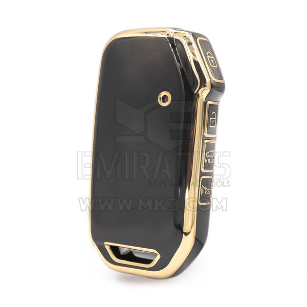 Capa nano de alta qualidade para KIA 2018-2022 chave remota 4 botões cor preta