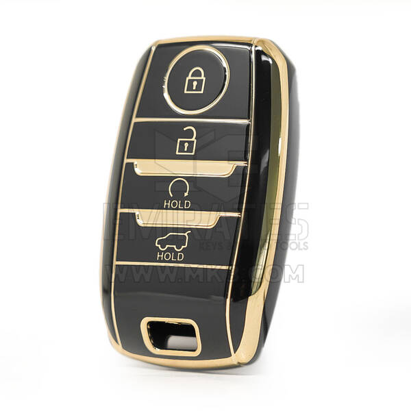 Capa Nano de alta qualidade para chave remota KIA 4 botões partida automática SUV cor preta