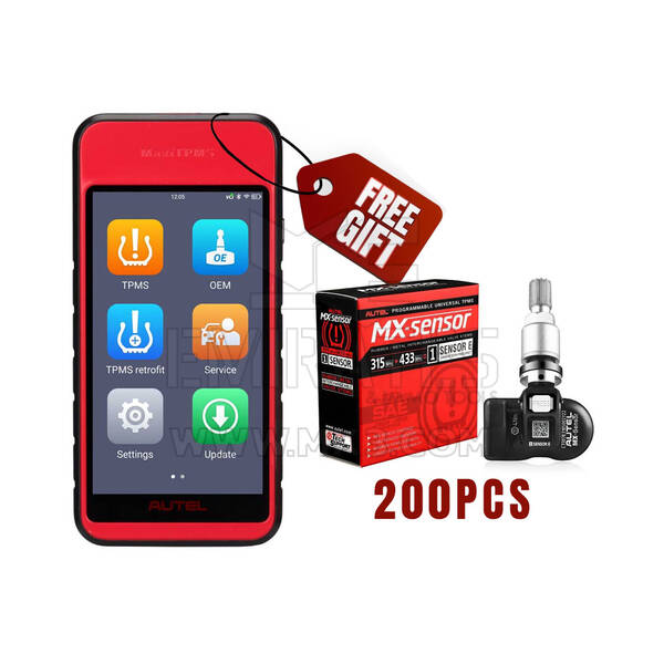 Autel MX-Sensor E TPMS Metal 200 PCs + Free MaxiTPMS ITS600 Wireless Android Tablet