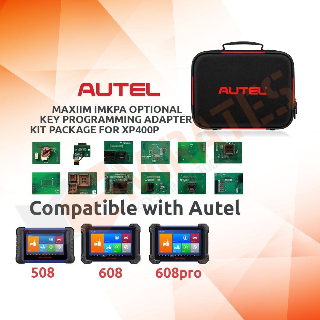 Autel MaxiIM IMKPA Expanded Key Programming Adapter Kit, Compatible with XP400 Pro, Working with IM508+XP400 Pro, 2021 Newest IM608, IM608+XP400 Pro, IM608 AUTEL MAXIM IMKPA OPTIONAL KEY PROGRAMMING ADAPTER KIT PACKAGE FOR XP400P