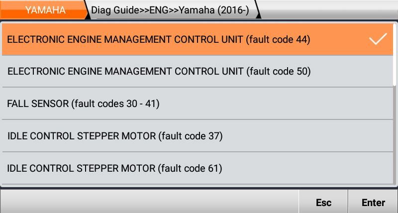 Guida diagnostica Yamaha 2016
