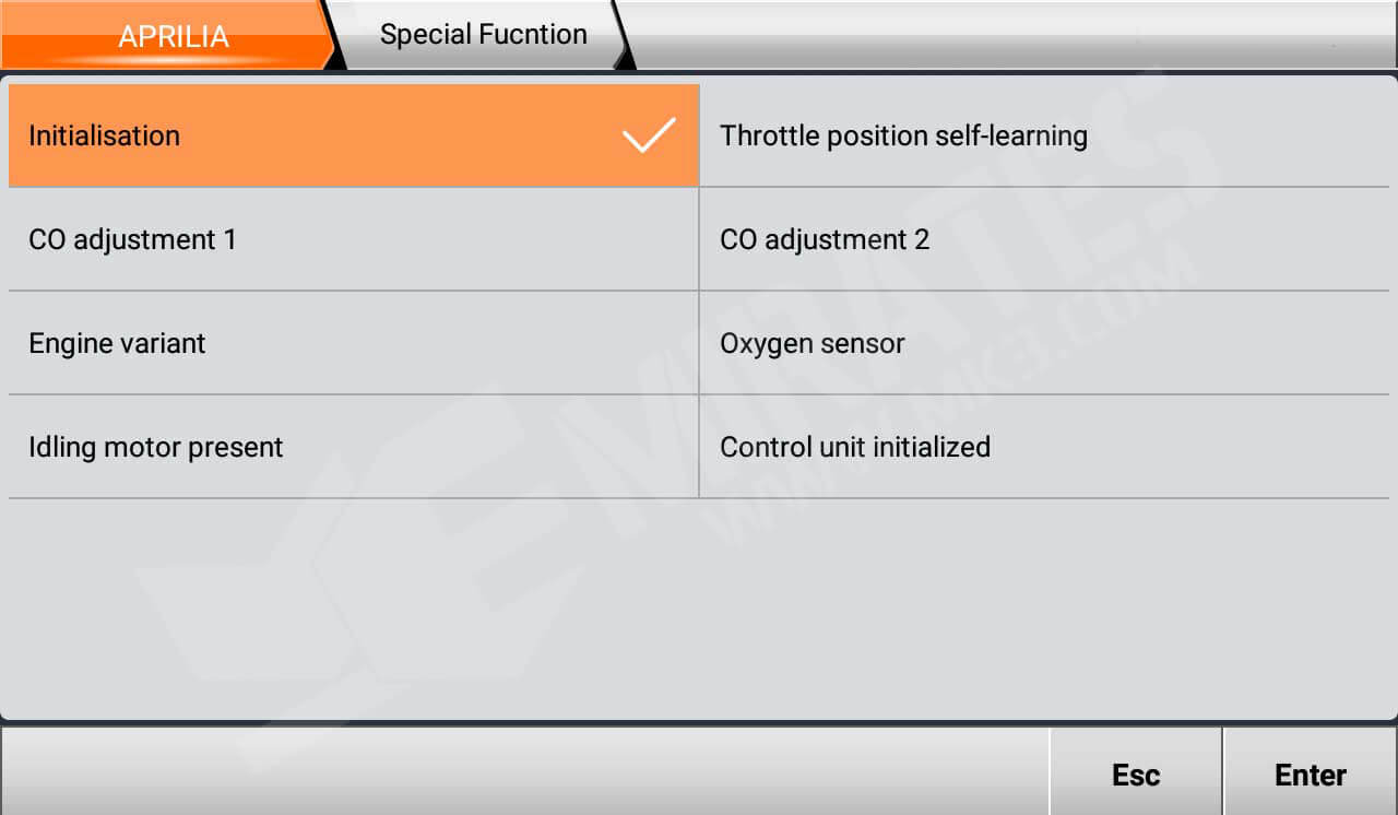 Funzione speciale OBDStar MS80 Aprilia