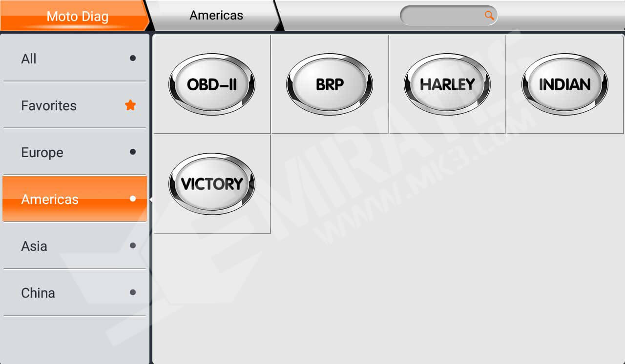 Pagina principale OBDStar MS80 Marchio supportato Americani