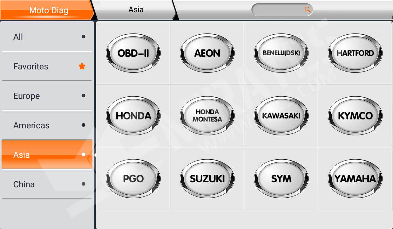 Pagina principale OBDStar MS80 Marchio supportato Ssia